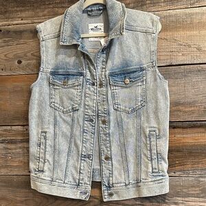Hollister Light Blue Denim Vest